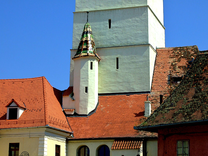 kirik, Rumeenia, hoone, linn, keskaegne, Euroopa, Urban