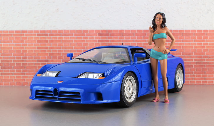 модел автомобил, Bugatti, модел, Авто, Oldtimer, играчки, спортни автомобили