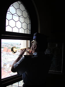 Cracóvia, Polônia, história, corneta., jogando, trombeta, jogador de chamada corneta