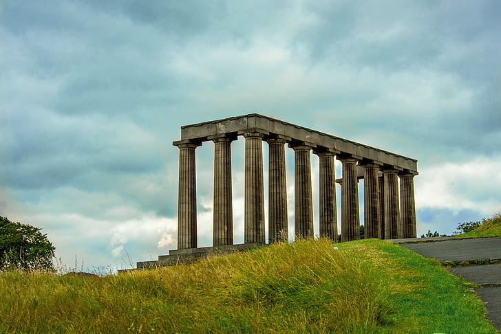 Národní památník Skotsko, Edinburgh, Národní, Památník, Skotsko, Hill, nedokončené