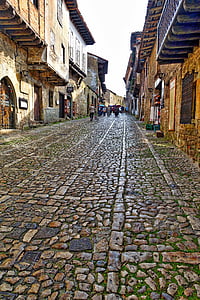 batu bulat, Street, jalan, batu, trotoar, pemandangan kota, tradisional