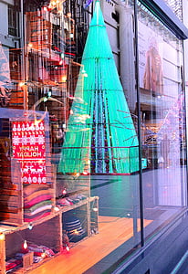 vinduet, refleksjon, dekorasjoner, ferie, struktur, interiør, Christmas