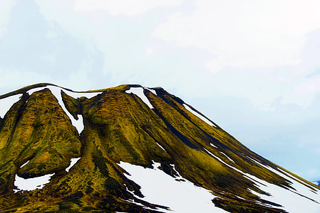 アイスランド, 山, 雪, 冬, 風景, 自然, アウトドア