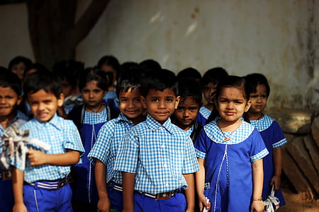 Kinder, Karnataka, Indien, unschuldige, niedlich, Kinder