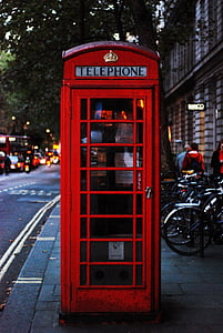 Телефон, Коробка, Англия, Британский, Лондон, Чешир, Улица