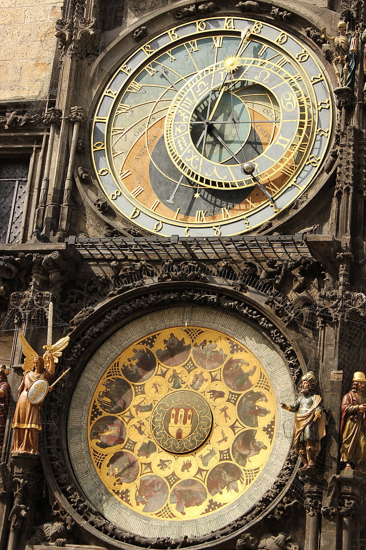 Praga, zegar, Wieża, średniowieczny, Dzwonowa wieża, Architektura, godziny