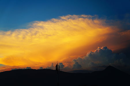 nuvole, tramonto, El Salvador, San salvador, fuoco, cielo