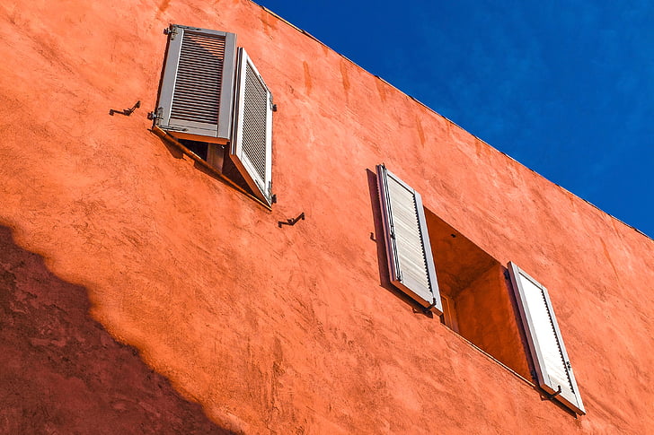 épület, homlokzat, ablak, redőny, építészet, Cassis, Provence