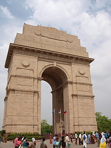 印度门, 纪念碑, 建筑, 印度, 著名的地方, 拱, 人