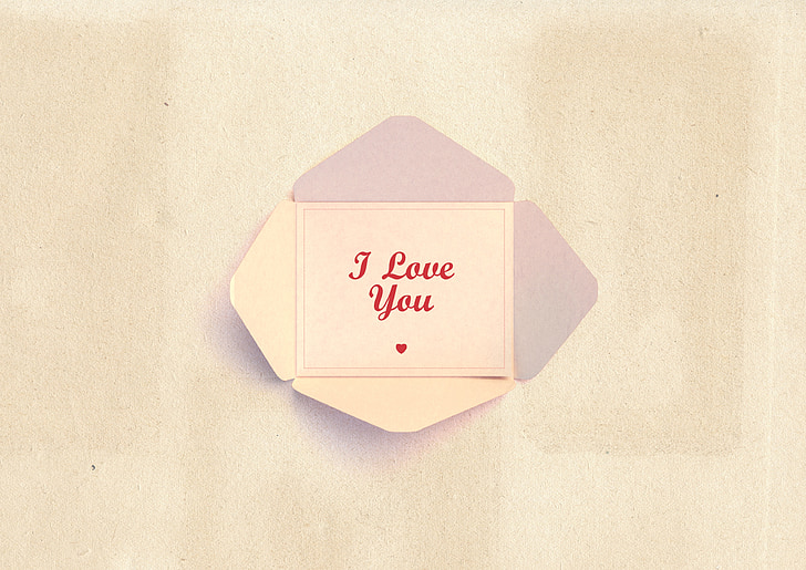 l'amor, t'estimo, targeta postal, document, targeta, salutació, romàntic