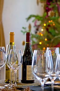 wine, glass, christmas