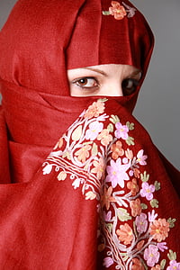 Muslima, femme musulmane, yeux, mode, traditionnel, vêtements, culture