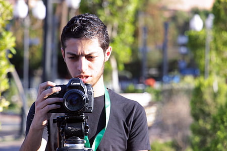 fotógrafo, foto, câmera, canhão, vídeo, transmissão