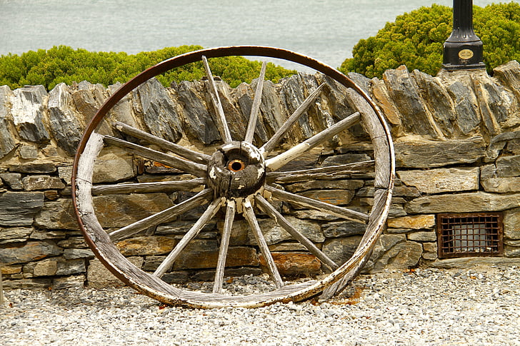 hjul, vognen, kulturarv, gamle, rust, antikk, brun