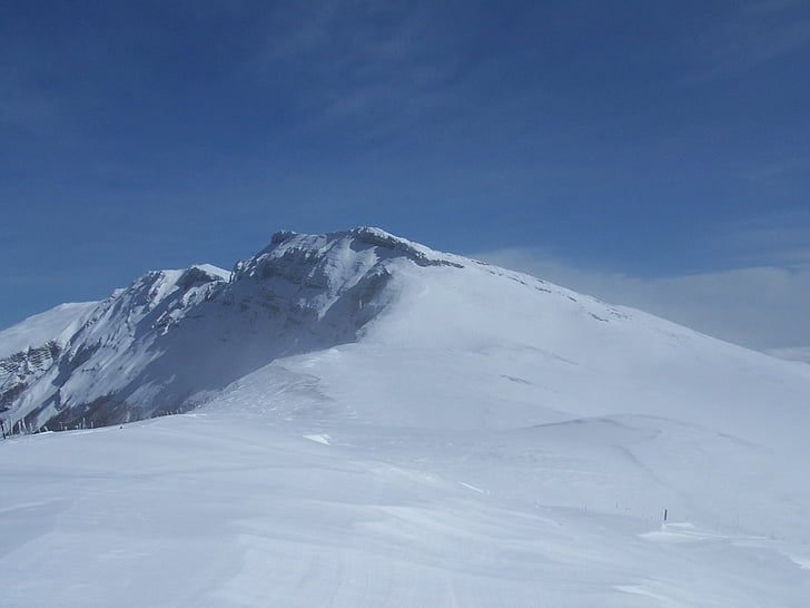 gorskih, sneg, Ski, pohodništvo, visokogorskih, pozimi, zasneženih