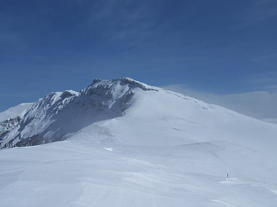山, 雪, スキー, ハイキング, 高い山, 冬, 雪に覆われました。