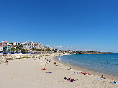 stranden, Tarragona, Skyline, Platja miraklet