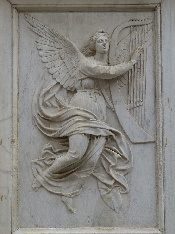 angel, figure, faith, sculpture, relief, image, church