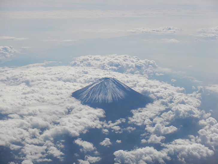 mar de nuvens, san Fuji, Fuji, céu, Japão, província de Shizuoka, montanha