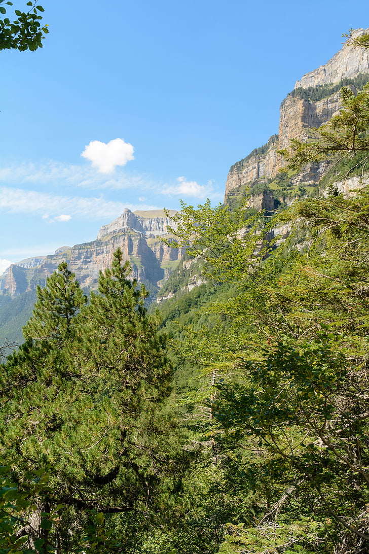 Ordesa valley, Pyrénées, Huesca, cảnh quan, Thung lũng của vùng ordesa, Chuỗi các dãy núi pyrenees, núi