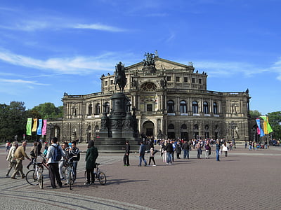 Dresden, operahuset Semperoper, arkitektur, Sachsen, historiskt sett, gamla stan, byggnad