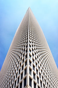アーキテクチャ, 建物, 高上昇, 視点, リズム, 空, 超高層ビル