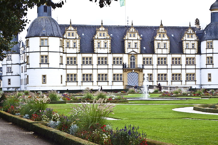 hrad, Krásné, Romantický, Německo, Schlossgarten, Architektura, Příroda
