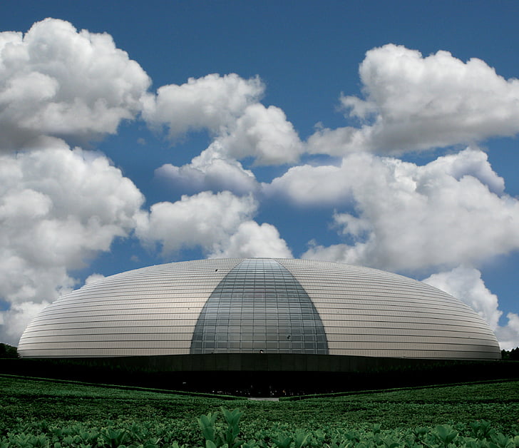 Grand Theatre-teatteri, taivas, Beijing, Cloud - sky, päivä, ulkona, maatalous