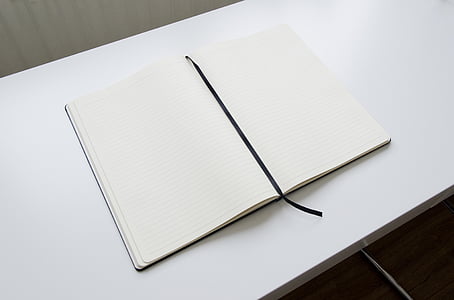 Notebook, Avaa kirjan, Avaa, paperi, kirja, sivu, valkoinen