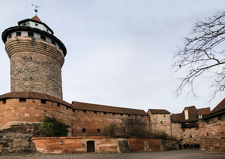 Нюрнберг, замък, императорски замък, Средновековие, кула, Замъкът стена