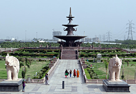 Dalit prerna sthal, Pomnik, Fontanna, ogród, Piaskowiec, Noida, Indie