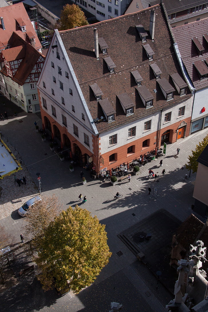 bird's eye view, building, architecture, ulm, panoramic view from the cathedral, to the south east, outlook
