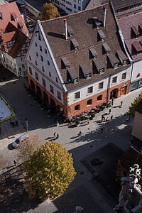 vaizdas iš viršaus, pastatas, Architektūra, Ulmas, Panorama nuo katedros, į Pietryčių, 