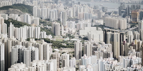 cityscape, modern, skyscrapers, residential, apartment buildings, architecture, urban