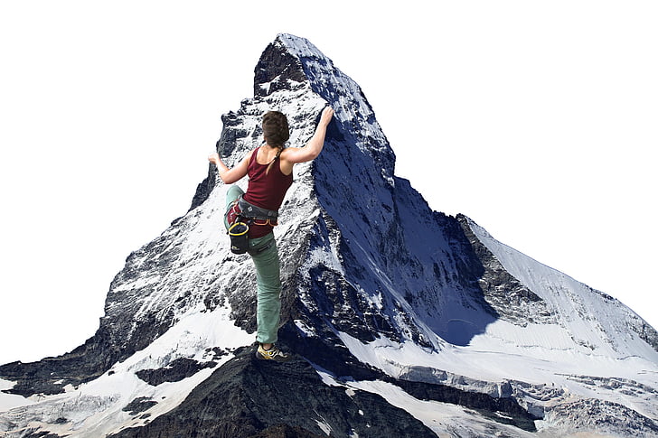 escalador, foto-muntatge, pujar, escalada esportiva, esport, Matterhorn, alpinisme
