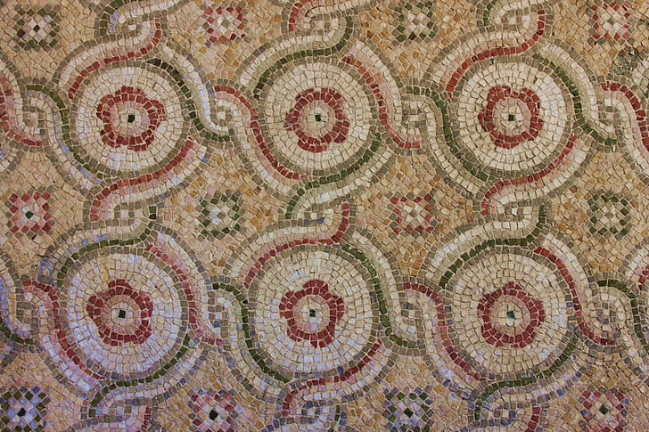 mosaic, museum, on, historical works, hatay museum, pattern, backgrounds