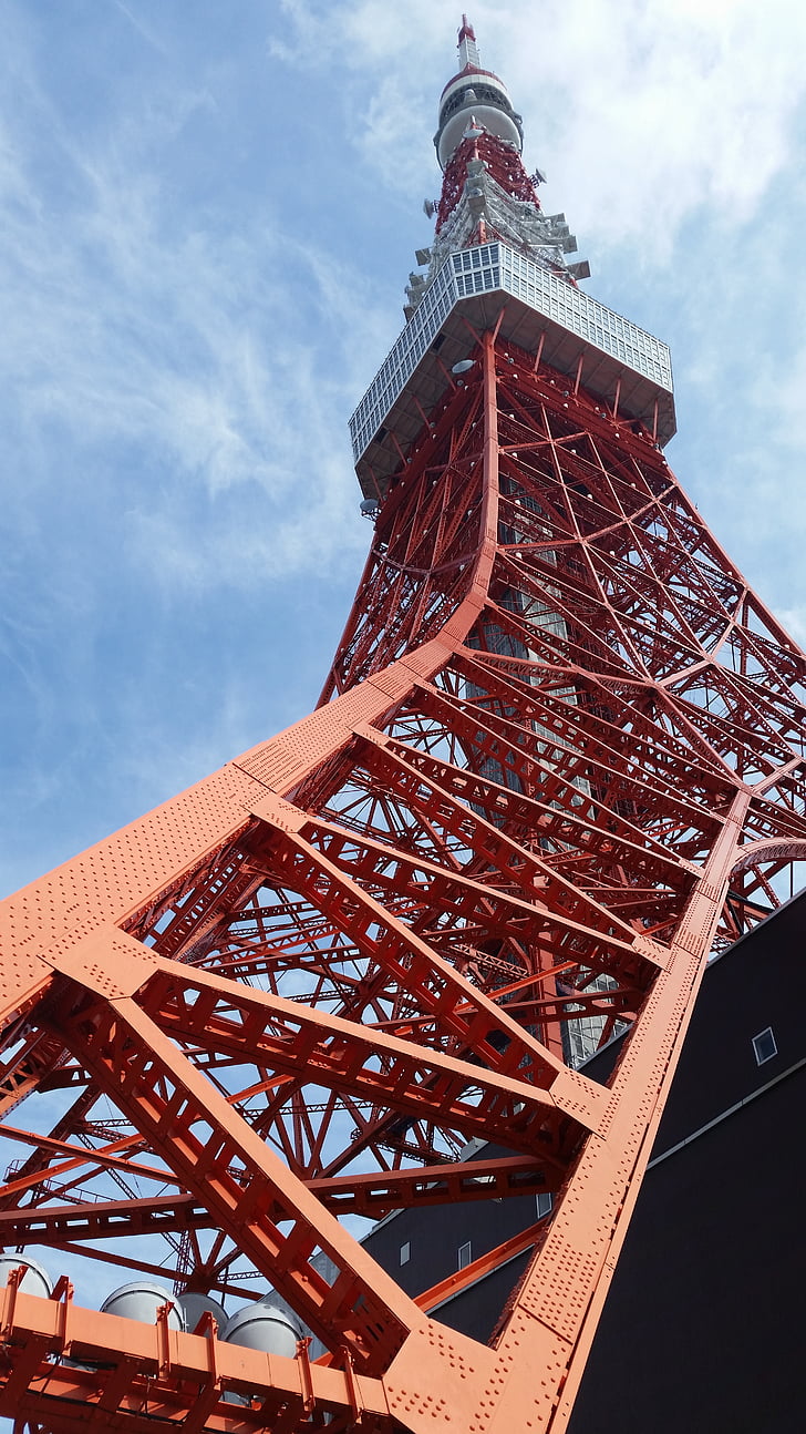 tokyo tower, shiba, minato-ku, tokyo, japan, tower, red