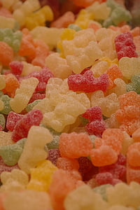 酸熊, gummibärchen, 水果的牙龈, 熊, 甜蜜, 多彩, 颜色