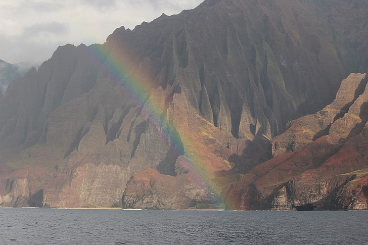 Hawaii, Kauai, arcobaleno, natura, paesaggio, montagne, montagna