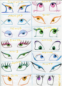 eyes, looking, view, anime, animation, drawings
