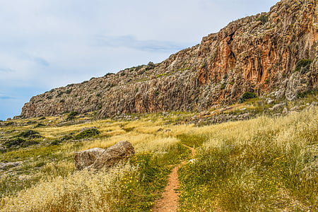cyprus, cavo greko, path, cliff, rock, national park, geology