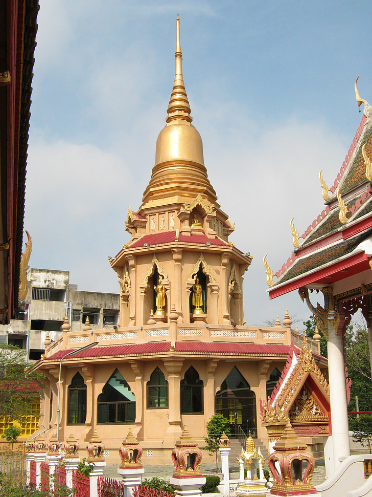 Pagoda, buddhisták, Thaiföld, Bangkok, templom, arany