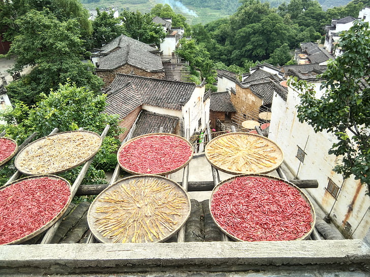 Güneş qiu, Huang ling, wuyuan, Gıda