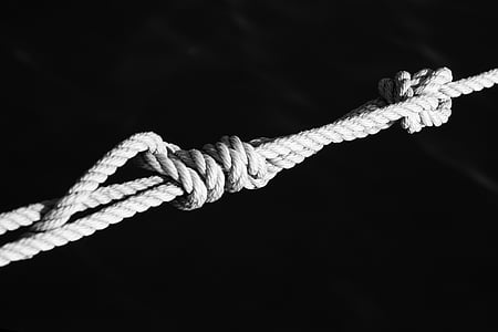 结, 连接, 露水, 绳子, 固定, 老, 钢绞线