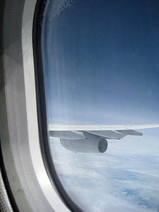 reise, flyet, skyen, fly, Wing