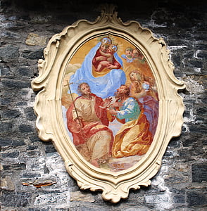 ikonet 1736, hellig kunst, disposisjon, dekorert, mur, Locarno, Ticino