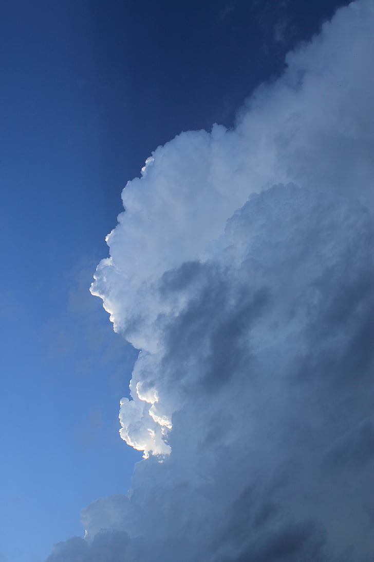 cumulonimbus, clouds, thundercloud, cumulus, sky, blue, clouds form
