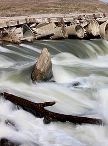 강, 물, 빠른, 흐름, 하얀, 자연, 폭포