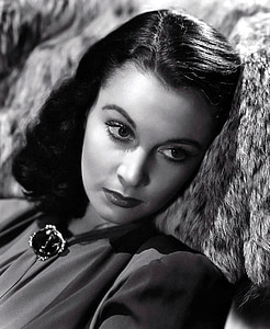 vivian leigh, actress, vintage, movies, motion pictures, monochrome, black and white