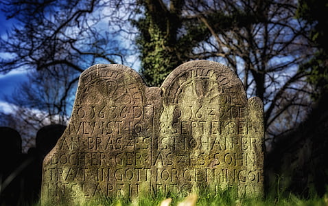 Tombstone, hautaan, hautausmaa, kivi, synkkä, surun, vanha hautausmaa
